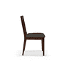 Diner Solid Wood Dining Chair Set Of 2 In Dark Walnut Finish With Grey Colour Fabric