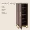 Nina 12 Pairs Solid Wood Shoe Cabinet In Mango Walnut Finish