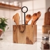 Ireka Home Block Buddy Utensils Holder – Wooden Cutlery Organizer Stand