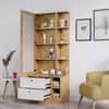Hexa Red Wooden Dressing Table in Giant Wood and Frosty White Colour