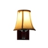 Devansh Wood Wall Mounted Lamp With Off-White Cotton Shade