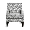 Lark Printed Canvas Geometry Fabric Lounge Chair in White Colour