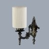 Devansh Metal Electric Wall Light in Antique Gold Colour with off-white Shade Count of 1 Light