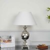 Faris Nickel Finish Metal Table Lamp With White Cotton Shade