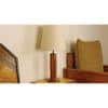 TallBoy Wooden Table Lamp with Brown Base and Premium White Fabric Lampshade
