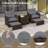 Carry Bird Wicker Patio Furniture Outdoor Balcony Chairs In Brown And Grey Colour