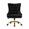Doe Buck Swen Luxury Black Tufted Velvet Office Chair