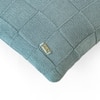 Square Check Blue Daisy Knitted Cushion Cover  16X16 Inches