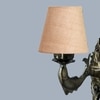 Devansh Metal Electric Wall Light in Antique Gold Colour with Beige Shade Count of 1 Light