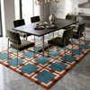 Presto Blue Geometric Hand Tufted Wool Carpet 4X6 Feet