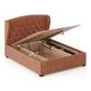Holmebrook Upholstered Storage Bed In Hydraulic in Queen Size with Tan Leatherette Colour
