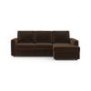 Apollo Compact Sofa (Colour : Dark Earth, Cushion : Soft, Back Type : Regular, Seating Capacity : Right Aligned 2 Seater + Right Aligned Chaise + Ottoman)