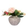 White Corrugated Pear shaped Ceramic Vase