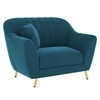 Rivo Velvet 1 Seater Sofa in T Blue Color