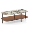 Paloma Rectangular Marble Coffee Table in Saturn Spanish Ceramic Finish