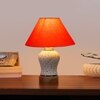 Devansh Conical Orange Cotton Shade Lamp With Wood & Mosaic Glass Base For Decoration/Office/Home/Gifting/Study For Decoration/Office/Home/Gifting/Study -(10X10X14.5) Inches -A