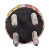 Roswell Sheesham Wood Bohemian Round Stool in Israel Print Patchwork Kantha Upholstery