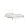 Camden Metal Non Storage Single Bed in Glossy Ivory Finish
