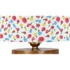 Elena Multicolor cotton table lamp with Natural Wood Base