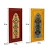 Desert Art MDF Handpainted Red and Yellow Wall Hanging Frame Set of 2