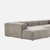 Elegantedge Wood Right Aligned 3-Seater With Upholstery Non Storage Sofas In Grey Colour