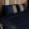 Stoa Paris Satin Bedsheet for Super King Bed (274 cm x 274 cm) with 2 Pillow Covers heet for Imperial Indigo Navy