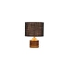 Cinderella Black Jute Table Lamp with Natural Wood Base