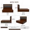 AIAN Cecil King Size Storage Bed with Drawers Walnut
