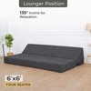Sleep Spa Foldable 4 Seater Double Foam Fold Out Sofa Cum Bed in Dark Grey Colour