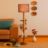 Devansh Shelf Wooden Floor Lamp