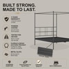 Perryn Four Poster Metal Non Storage King Bed in Satin Black Finish