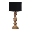 Devansh Black Cotton Table Lamp With  Wood Natural Base (7X17.5 Inches)-3