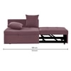 Midora 1 Seater Pull Out Sofa cum Bed  in Peach Colour