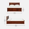Zvya Solid Wood King  Size Bed With Box Storage (Honey Finish)