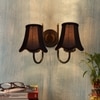 Devansh Dual Black Metal  Wallmounted Lamp With Cotton Black Metal  Shade
