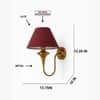 Devansh Metal Electric Wall Light in Antique Gold Colour with Maroon Shade Count of 2 Lights