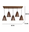 Funnel 5 Series Brown Solid Wood Cluster Hanging Light