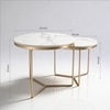 Minimalist Nesting Tables With Marble Top (Gold)