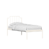 Hackney Metal Non Storage Single Bed in Glossy Ivory Finish