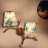 Devansh Metal Electric Wall Light in Gold Colour with Multi Shade Count of 2 Lights