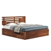 Perper Solid Wood King  Size Upholstered Bed Without Storage (Teak Finish)