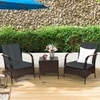 Carry Bird Wicker Patio Furniture Outdoor Balcony Chairs In Brown And Grey Colour