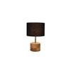 Millerd Black Fabric Shade Table Lamp with Natural Wooden Base