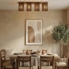 Elegant Brown Solid Wood Ceiling Light