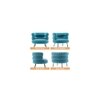 Clive Solid Wood Accent Chair in Blue Colour