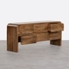 Stigen Solid Mango Wood Sideboard with 6 Drawers in Provincial teak Finish