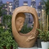 Buddha Face Shower Beige Fiber Glass Indoor Fountain