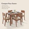 Catria - Kerry 4 Seater Dining Table Set (Colour- Wheat Brown , Finish- Teak)