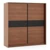 Avalon Engineered Wood 2 Sliding Door Wardrobe in Wheat Brown Walnut Finish