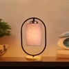Devansh Grey Cotton Drum Wooden & Iron Table Lamp -17 Inch Height  -G